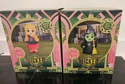 GEMMY WICKED ELPHABA & GLINDA 5’ INFLATABLE Halloween Wizard Of Oz Walmart exclusive