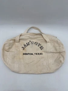 Vintage 90s Augusta Sportswear Jan’s Gym Denton Texas Canvas Duffle Bag - Picture 1 of 6