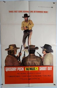 Gregory Peck SHOOT OUT Original 1sh Vintage Western Movie Poster Hal Wallis Prod - Picture 1 of 1