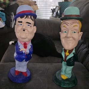 Big Head Stan Laurel & Oliver Hardy - Chalkware - Esco? - Schöner Zustand? - Bild 1 von 7