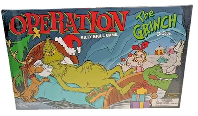 Operation Dr. Seuss Grinch Board SILLY Skill 游戏圣诞节密封 6 岁以上 — 第 1/4 张图片