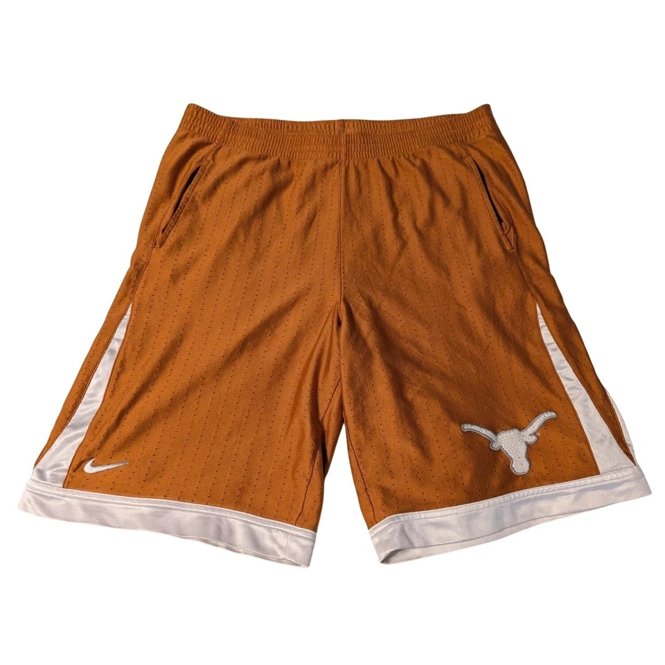 Nike Team Men's Texas Longhorns Shorts Basketball Burnt Orange White Size XL - Image 1 of 4