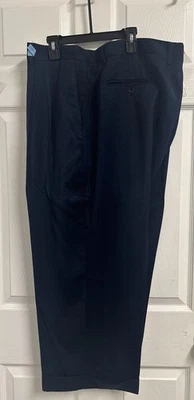 Pantalones Daniel Ellissa Para Hombres W44 Vestido Pantalones Traje Formal Puños Plisado Azul Foto 1 de 4