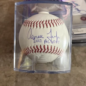 Aaron Judge Autographed "2017 AL ROY" Yankees Official MLB Baseball Fanatics - Picture 1 of 6