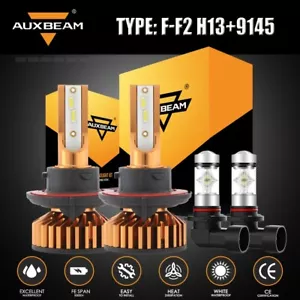 4x AUXBEAM Combo LED Headlight Fog Bulbs for Dodge RAM 1500 2500 3500 2010-2012 - Picture 1 of 12