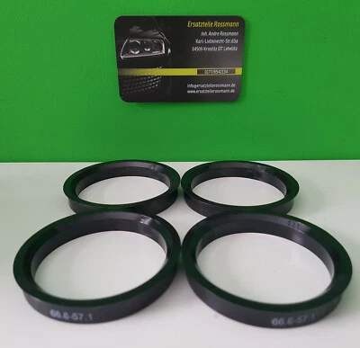 4xNEUE Zentrierringe 66,6mm auf 57,1mm VW/Audi/Seat/Skoda/Mecedes/VAG Kunststoff - Bild 1 von 3