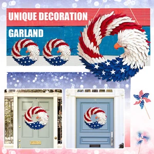 Independence Day Wreath Decoration Summer Home Wall Porch Hanging Wreath Craft - Picture 1 of 12