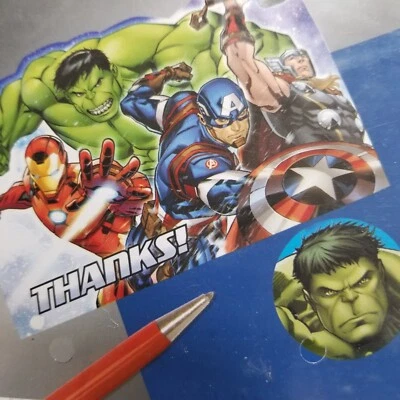 Tarjetas postales de agradecimiento + sobres de Marvel Avengers conjunto de 8 artículos de diseño de anime Foto 1 de 3