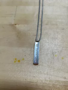 AUTÉNTICO TIFFANY & CO 925 Plata de Ley 1837 Barra Colgante Collar 18 pulgadas - Imagen 1 de 4