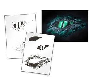 AS-145 Reptile Eye step by step stencil template acryl airbrush spray wall paint - Bild 1 von 1