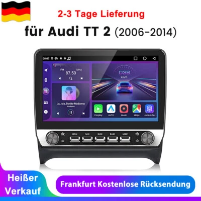 Für AUDI TT 2006-2014 Carplay Android 14 Autoradio GPS Navi WIFI BT USB SWC DAB+ - Bild 1 von 4