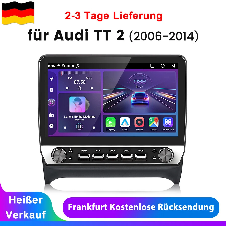 Für AUDI TT 2006-2014 Carplay Android 14 Autoradio GPS Navi WIFI BT USB SWC DAB+ - Bild 1 von 4