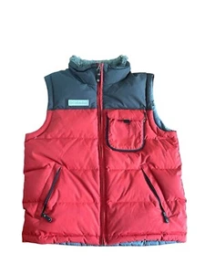 Columbia Boys XCO Thick Puffer Vest Red & Gray Full Zip Pockets Warm M 10/12 - Picture 1 of 8