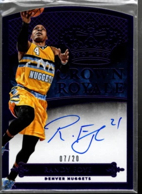 B4860- 2014-15 Panini Preferred Purple #175 Randy Foye CR Auto /20 - NM-MT - Image 1 of 2