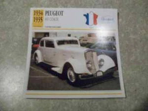 CARTE FICHE AUTO PEUGEOT 601 COACH - Picture 1 of 1