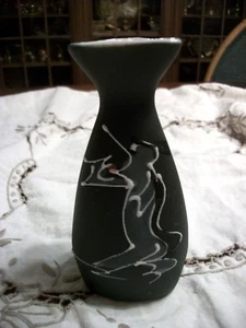 Interesting Dark Green Vase - Triangle Shape - 5" Tall - Picture 1 of 8