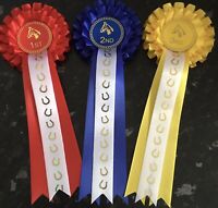 3Tier Rosettes for any event with tartan Set 1-6 Large 68mm Centres Wide Tails