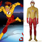 Young Justice Kid Flash Wally West Cosplay Costume Halloween Men Uniform Outfit 