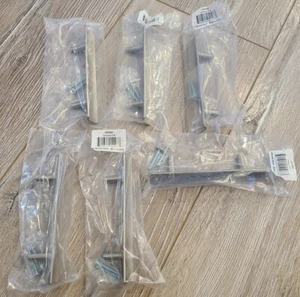 6 x Michael Aram Steel Channel Drawer Door Pulls 240400 Steel 3" Hole Spacing - Picture 1 of 4