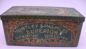 Hinged HUNTLEY & PALMER Tin Reading Biscuits Ginger Nuts 2 5/8"X1 3/8"X1 1/4"