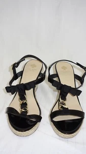 Kate Spade Wedges Black Pentant Leather Size 6.5 Uk - Picture 1 of 4