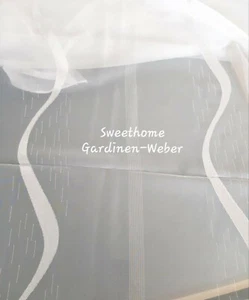 Voile Scherli fein weiß  B-300 cm Vorhangstoff Gardinenstoff Welle Meterware NEU - Bild 1 von 2