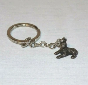 VTG Miniature Metal Puppy Dog Animal Figurine Keychain Super Shaggy Long Hair  - Picture 1 of 3