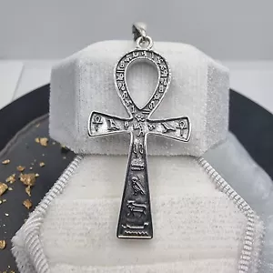 Ancient Egyptian Ankh Cross Pendant Sterling Silver 925 Symbol of Eternal Life - Picture 1 of 3