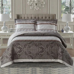 Luxury Modern Callisto Oversized Bedspread Coverlet Set Reversible Bed Quilt - Picture 1 of 5