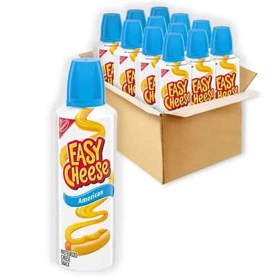 	Snack de queso americano Easy Cheese de 12 a 8 oz latas	 Foto 1 de 4