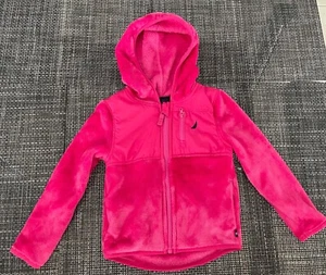 Nautica Girl Pink Hooded Sweater Long Sleeve Sweatshirt Full Zip size 4t - Picture 1 of 12
