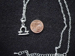 Halskette Sternzeichen "Waage" Modeschmuck Kette Anhänger silberfarben NEU - Bild 1 von 2