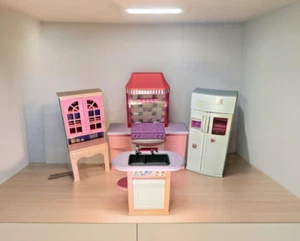 Barbie Vintage Küche Spielset 90er Jahre Ofen Herd Kühlschrank Spüle Schrank Mattel - Bild 1 von 17