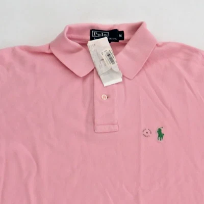 vintage Ralph Lauren Polo Shirt mens M Pink 100% Cotton solid plain baggy NWT - Image 1 of 4