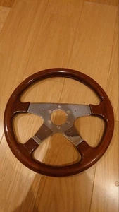 Wood Grain Steering Wheel 13.8in 350 Pcs Used Crack Damage Not New mm5 - Bild 1 von 4