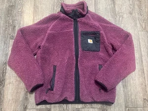 Carhartt Fleece Size Medium Purple Prentis Liner WIP Jacket Sherpa Zip Pockets - Picture 1 of 10