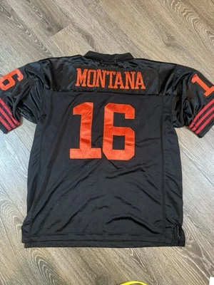 Camiseta Mitchell & Ness Joe Montana San Francisco 49ers Throwback 1989 negra talla 48 Foto 1 de 4