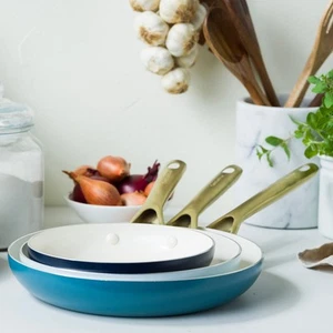 NEW GreenPan Shades Coastal Frypan Set 3pce - Picture 1 of 7