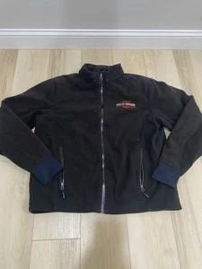 Harley Davidson Motorrad Fleece Reitjacke Herren Full Zip Mantel schwarz - Bild 1 von 14