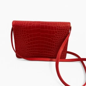 Judith Leiber Genuine Reptile Leather Red Clutch Crossbody - Picture 1 of 4