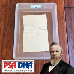 RUTHERFORD B. HAYES * PSA * Autogramm handschriftlicher Zettel signiert * VOLLE SIGNATUR - Bild 1 von 8