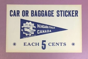 Vintage 1930 Niagara Falls Canada Car or Baggage Sticker Pennant Decal - Picture 1 of 2
