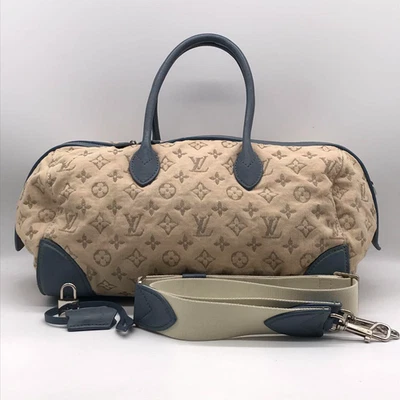 LOUIS VUITTON Monogram Denim Speedy Round 2Way Boston Bag 13in M40708 Authentic - Image 1 of 4