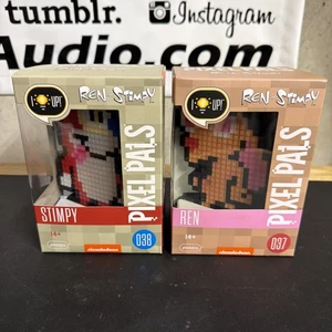 NEU! Pixel Pals 037 & 038 Ren & Stimpy LED-Leuchtfiguren SCHNELLER USA-VERSAND! - Bild 1 von 11