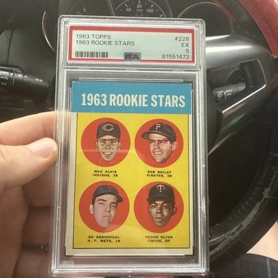 1963 Topps Rookie Stars Oliva/Kranepool #228 PSA 5! HOF 3 Time Bat Champ. - Image 1 of 4