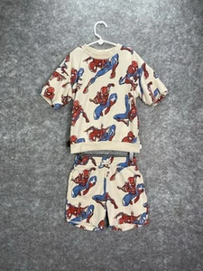 H & M Boys Spider-Man All Over Printed Sweatshirt Set Size 6 Shor Shirt Shorts - Picture 1 of 10