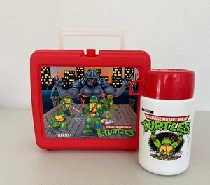 Teenage Mutant Ninja Turtles 1990 Rot Brotdose & Thermoskanne - Turtles At Lunch! - Bild 1 von 15