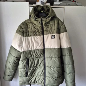 Twisted Gorilla Green And White Full Zip Puffer Jacket - Picture 1 of 10