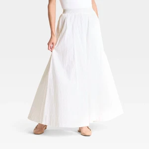 Women's Maxi Picnic A-Line Skirt - A New Day Red S - Picture 1 of 9