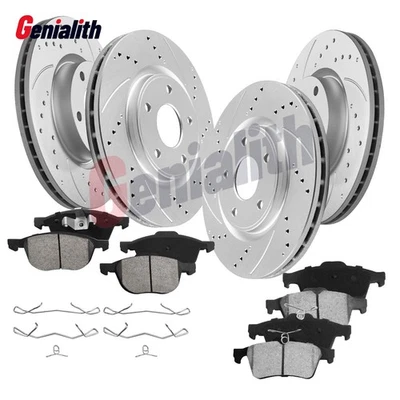 Front & Rear Disc Rotors Ceramic Brake Pads for 2005-2010 2011 2012 2013 Mazda 3 Foto 1 de 4